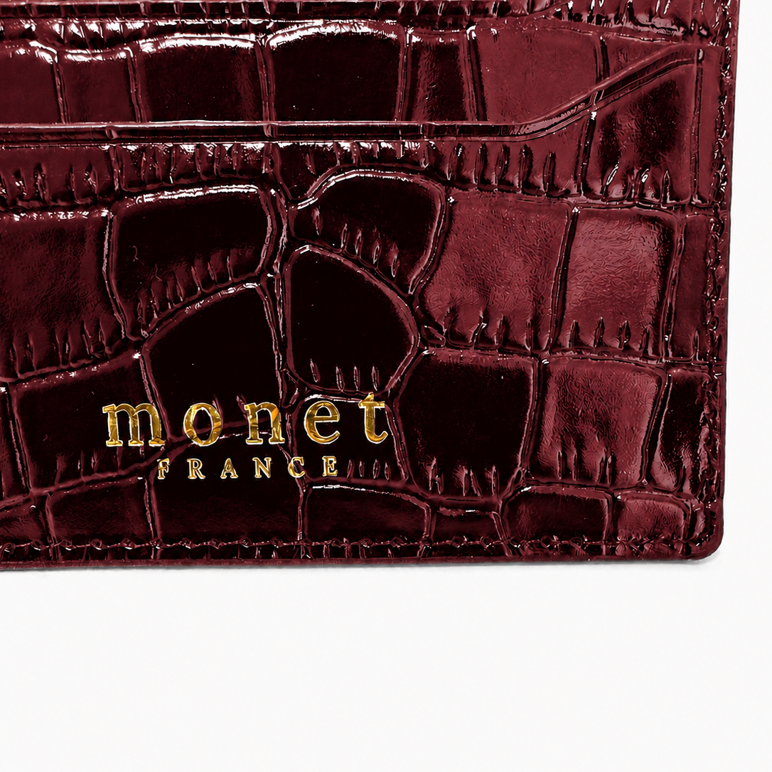Monet Cardholder Bordeaux Crocodile